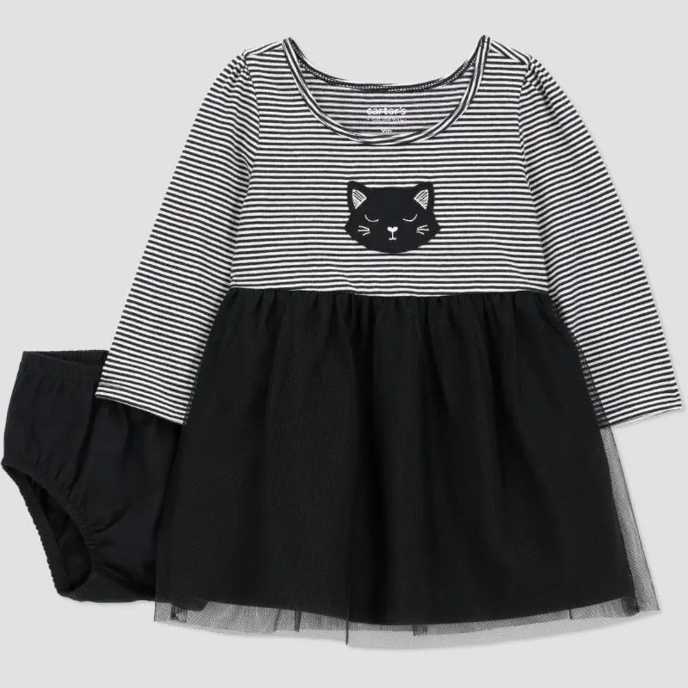 Carter's Just One You® Baby Girls' Halloween Striped Cat Dress